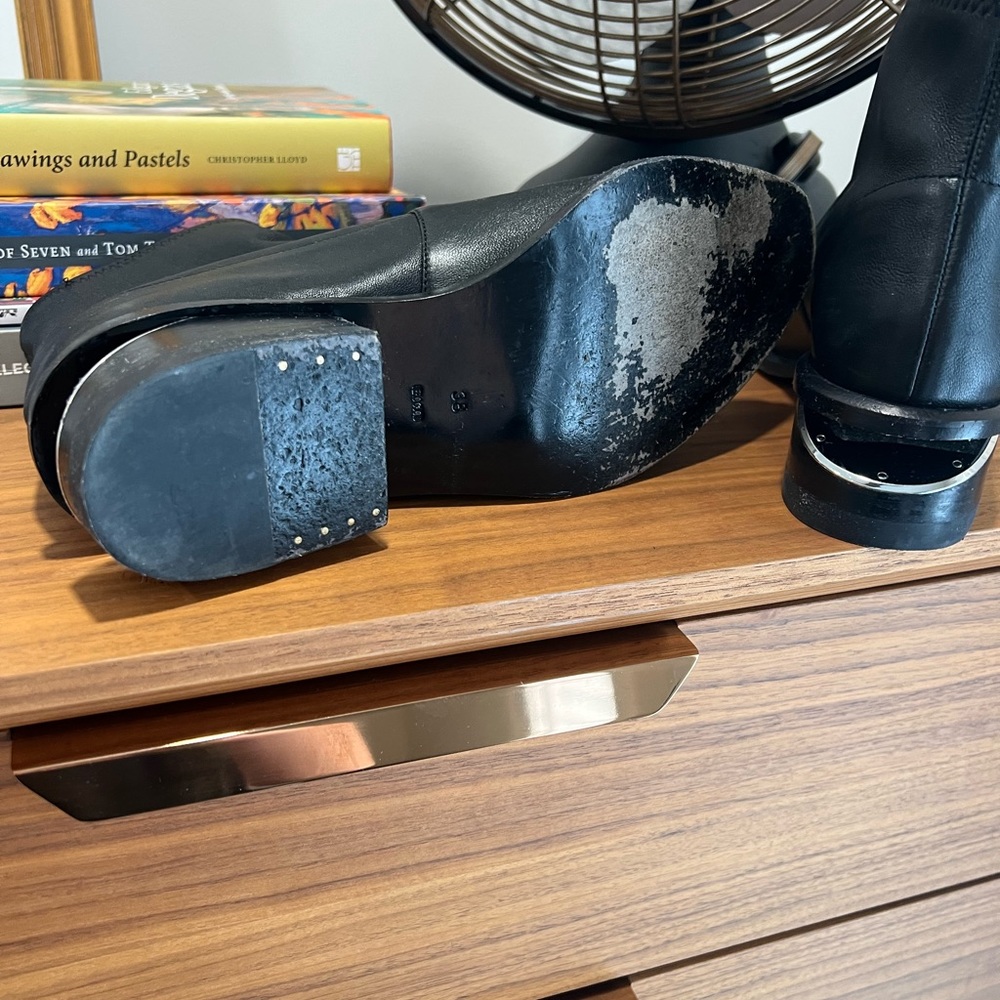 Authentic Alexander Wang leather booties with metal insert in heel - Picture 4 of 6